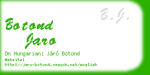 botond jaro business card