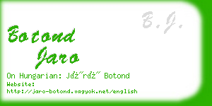 botond jaro business card